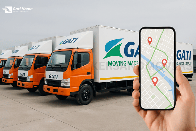 Gati’s fleet of moving trucks with GPS tracking
