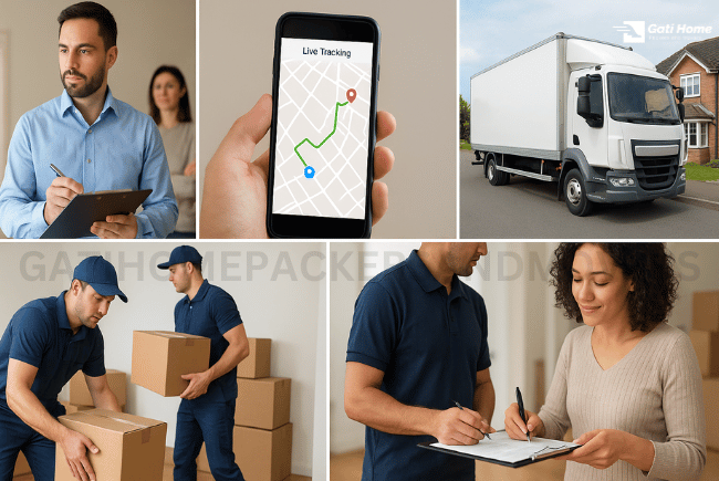 Highlighted relocation benefits: GPS tracking, surveys, fast delivery